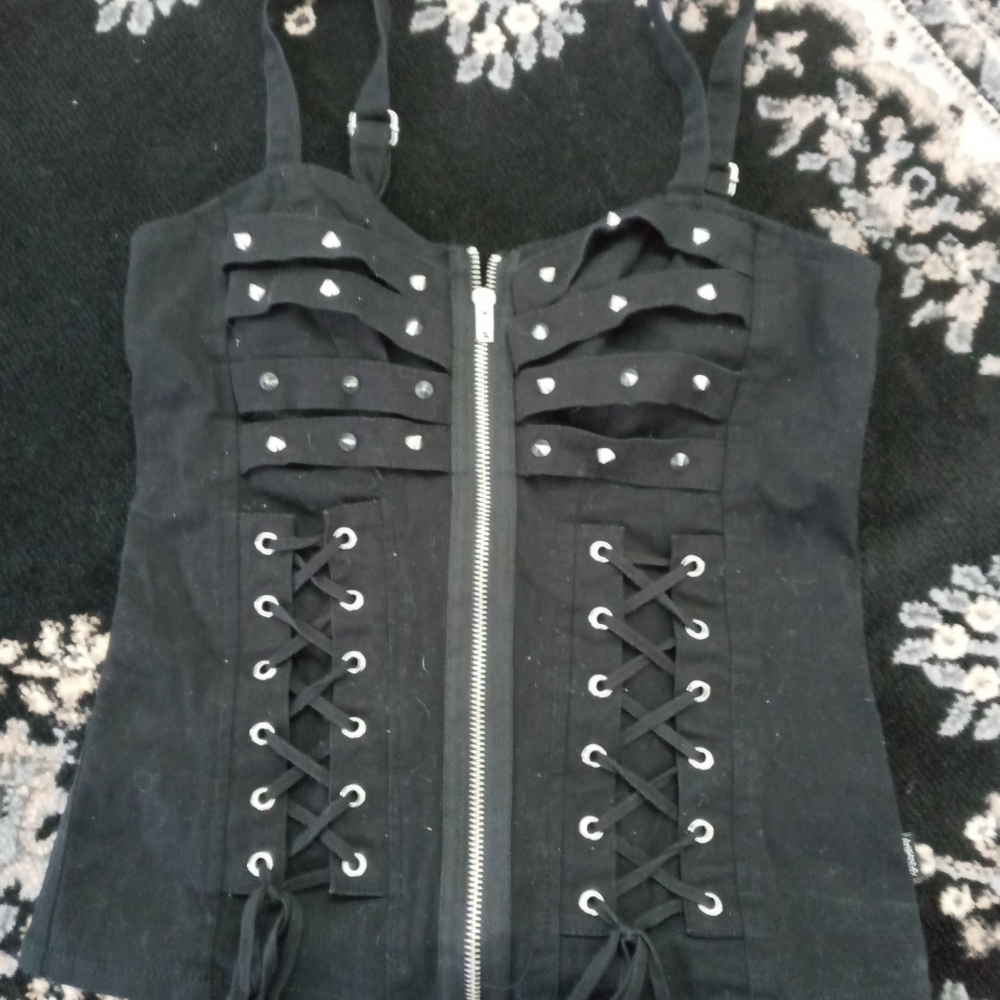 Tripp nyc zip up corset style tank